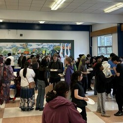 Families gathered at the 'Taste of Cultured' Potluck at Brookfield High School.