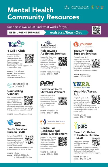 Mental Health Community Resources Secondary